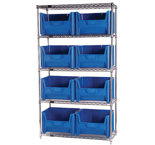 Wire Shelving with Giant Stack Bins