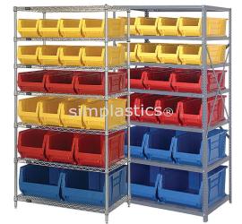 Shelving Units with Bins
