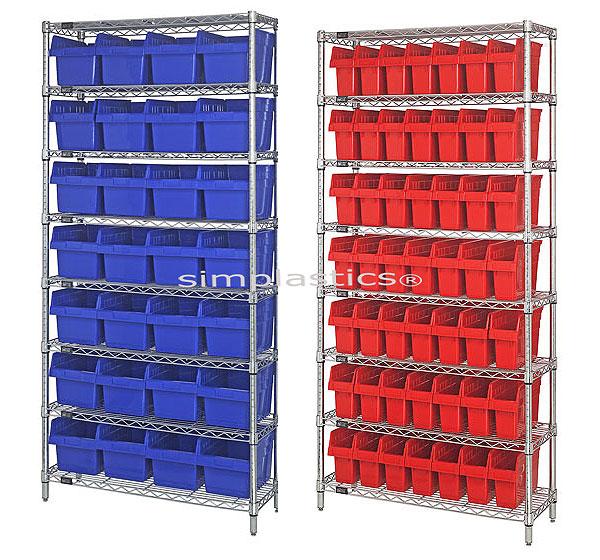 Wire Shelving Shelf Bin Organizers with                               8