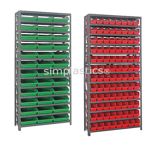 Steel Shelving Shelf Bin Organizers with                               4