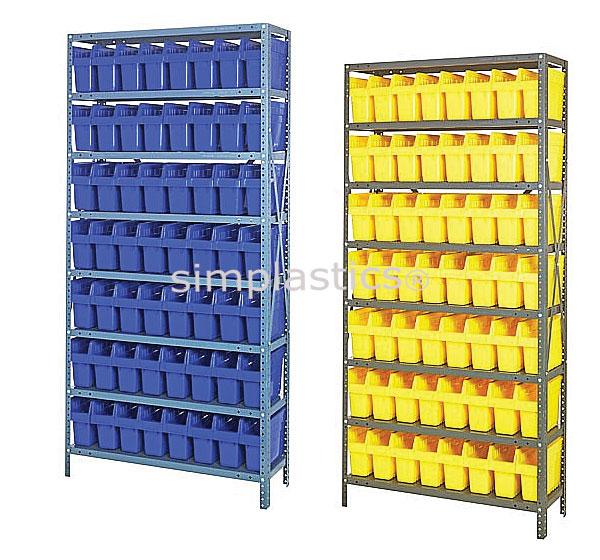 Steel Shelving Shelf Bin Organizers with                               8
